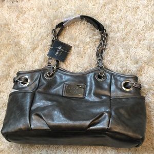 Nicole Miller gray silver pewter purse